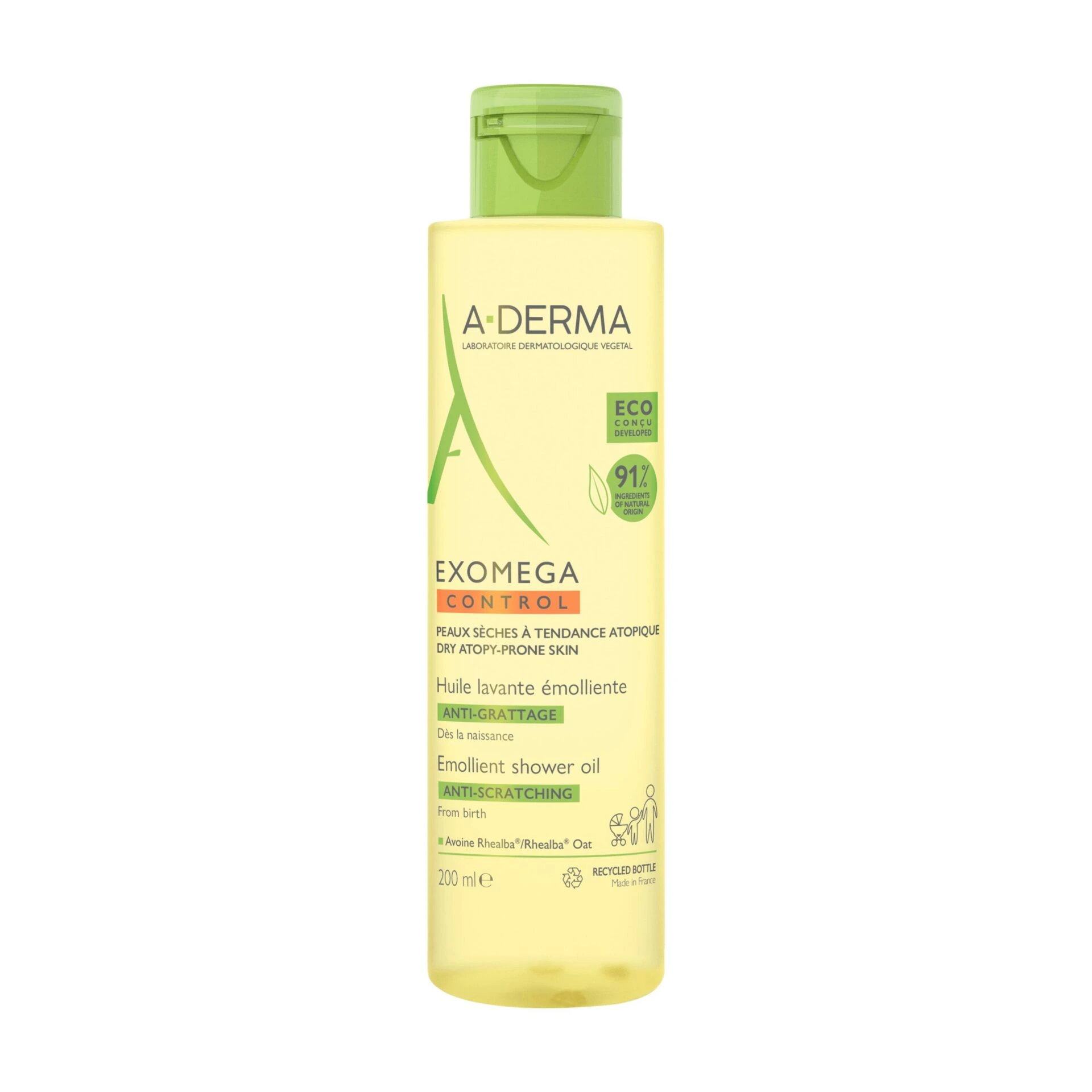 A-DERMA EXOMEGA CONTROLE HUILE LAVANTE EMOLLIENTE 200ML