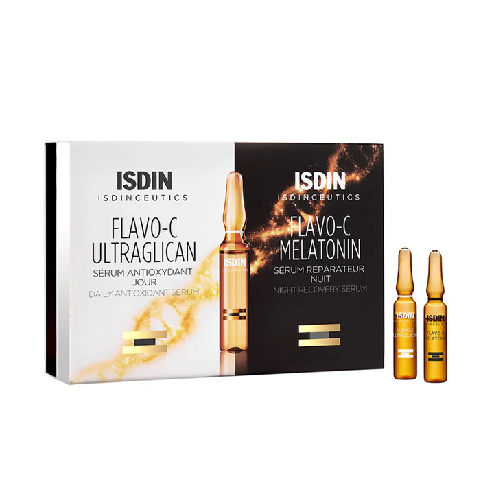 Isdin Flavo C serum jour et nuit 48h 10+10 Ampoules