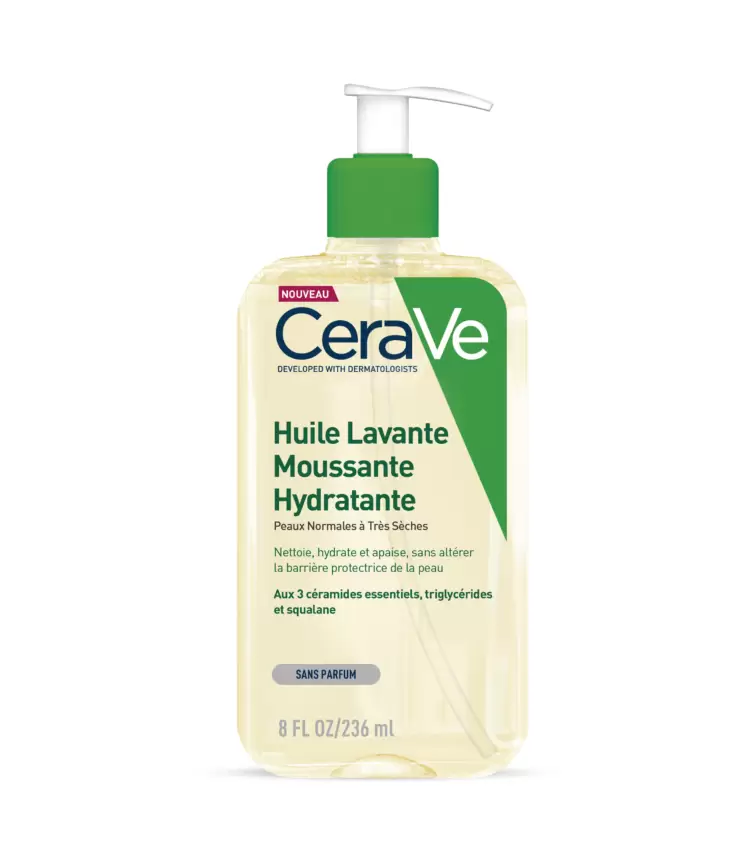 CeraVe Huile Lavante Moussante Hydratante Peau Très Sèche à Atopique | 236ml