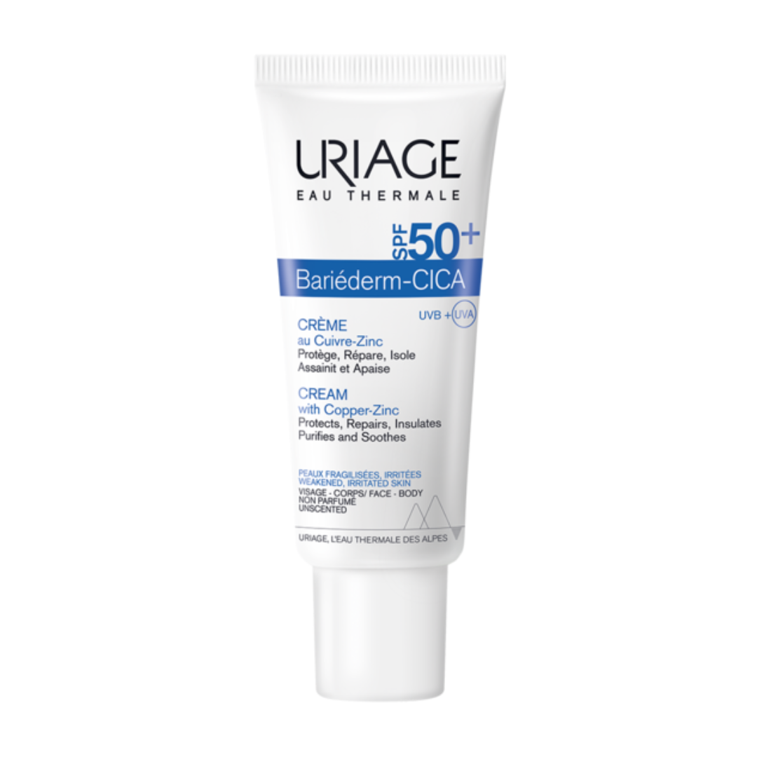 Uriage – Bariéderm – Cica-Crème SPF50+ au Cuivre-Zinc – 40 ml