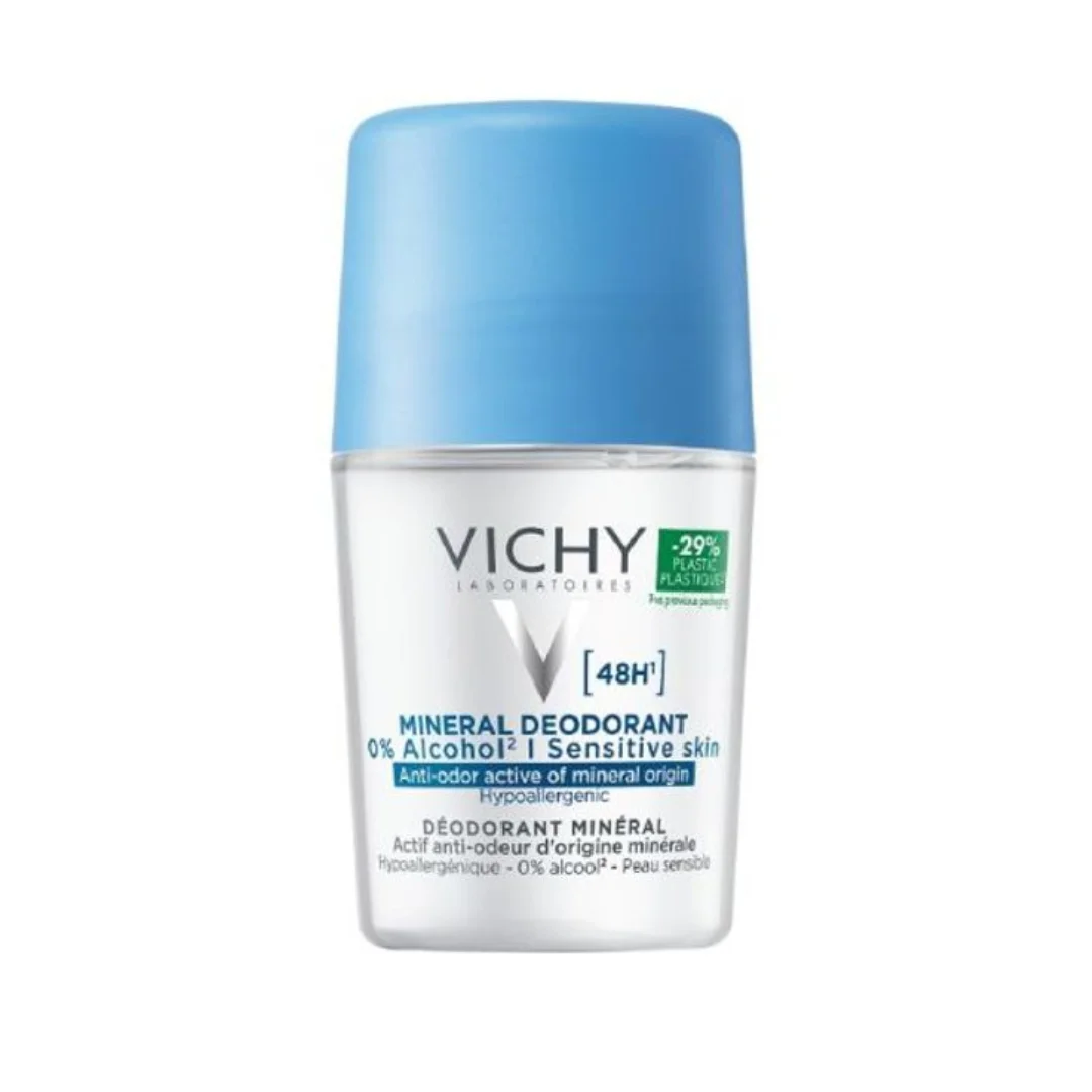 Vichy Dermo-Tolérance Déodorant Minéral 48H Bille Sans Sels d’Aluminium Peau Sensible et Réactive | 50ml