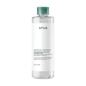 ANUA HEARTLEAF + PANTHENOL EAU NETTOYANTE EN PROFONDEUR A FAIBLE PH 500G