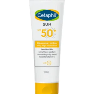 CETAPHIL Sun Lotion SPF50+ 100ml Lait Solaire Technologie Liposomale Hydratation Renforcée Peaux Sensibles Sèches Protection UV Quotidienne