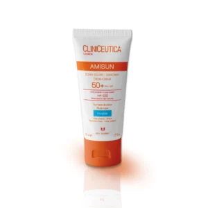 CLINICEUTICA Amisun Crème Invisible SPF50+ 50ml Protection Solaire Très Haute Transparente Résistante Eau Sport Tous Types de Peaux
