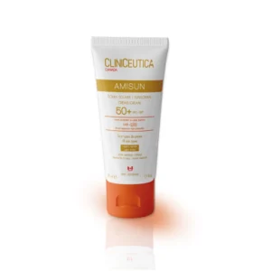CLINICEUTICA Amisun Crème Teintée Légère SPF50+ 50ml Protection Solaire Haute Teint Unifié Résistante Eau Sport Tous Types de Peaux