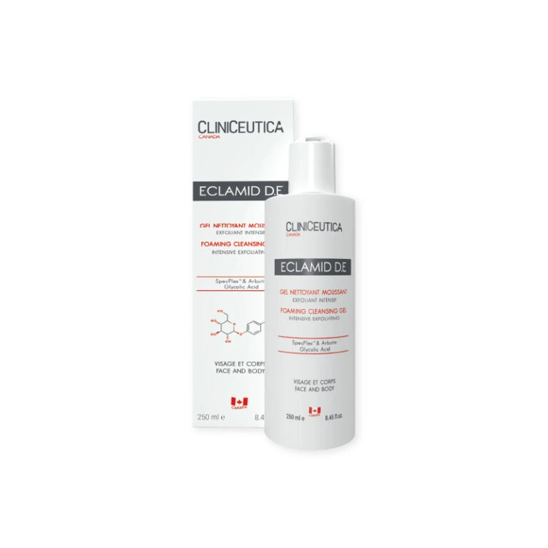 CLINICEUTICA Eclamid D.E Nettoyant Moussant Exfoliant 250ml Gel Purifiant Éclaircissant