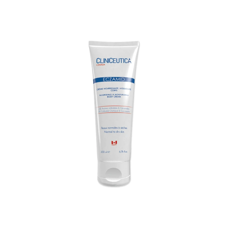 CLINICEUTICA Eczamid Crème Nourrissante 200ml Peaux Atopiques Eczéma Céramides Beurre Karité Réparatrice Apaisante Bébés Adultes