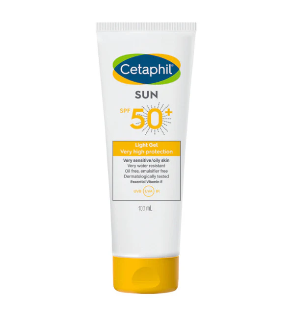 Cetaphil Sun Light-Gel SPF50+ 100ml Protection Solaire Peaux Sensibles Grasses