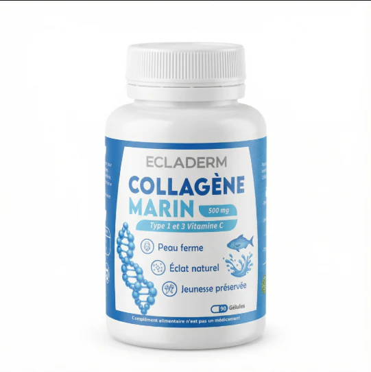 ECLADERM Collagène Marin 90 Gélules – Eclat, Anti-Âge & Élasticité
