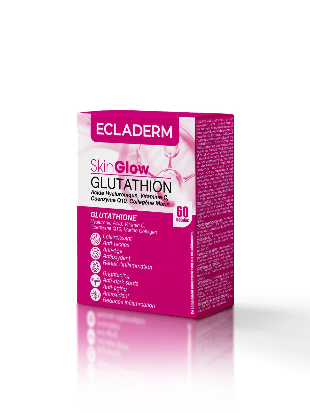 ECLADERM Skin Glow Glutathion 30 Gélules 500mg