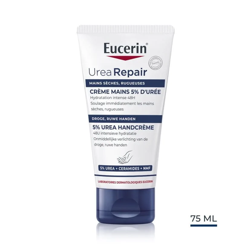 Eucerin UreaRepair PLUS Crème Mains 5% d'Urée 75ml - Soin Intensif Mains Sèches