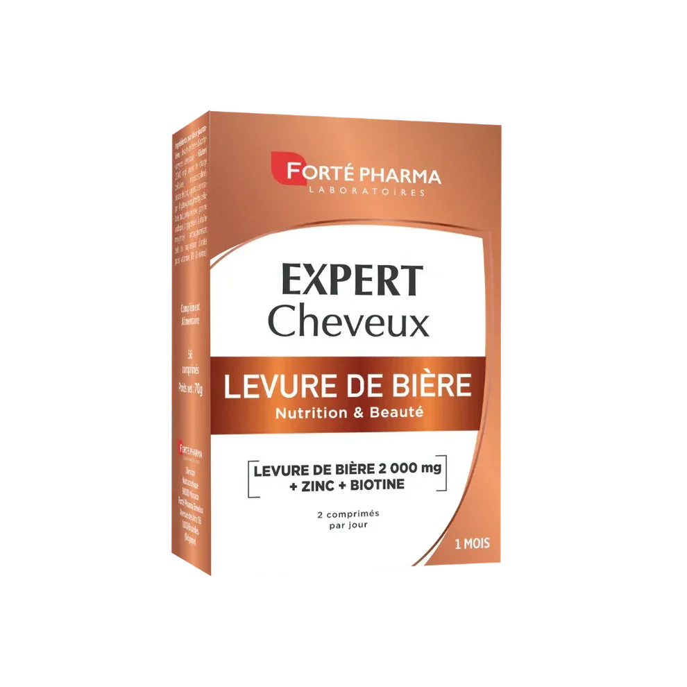 FORTÉ PHARMA – Expert Cheveux Levure De Bière Cheveux, Ongles Et Peau Fort Dosage 2000mg – 56 Comprimés