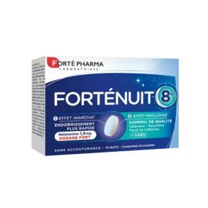 FORTÉ PHARMA – Forténuit 8h (dosage Fort Effet Prolongé) Mélatonine Endormissement Plus Rapide 1.9mg – 30 Comprimés