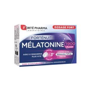 FORTÉ PHARMA – Forténuit (dosage Fort Action Rapide) Mélatonine 1900 Endormissement Facilité 1.9mg – 30 Comprimés
