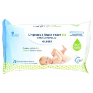 GILBERT – Lingettes À L’huile D’olive Bio – 70u