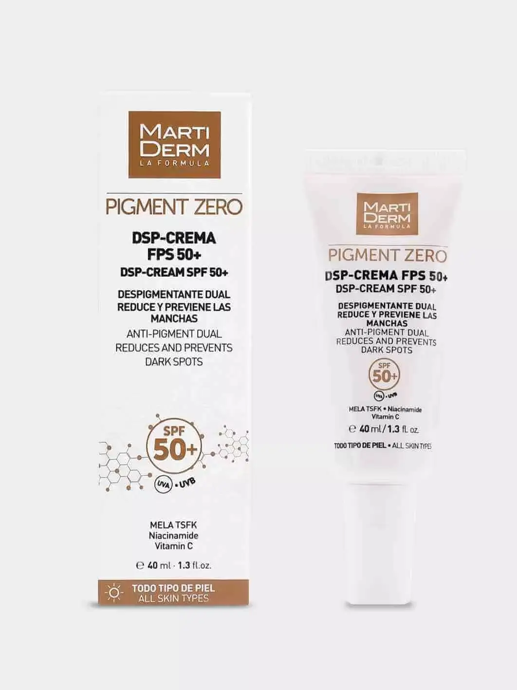 MARTI DERM – Pigment Zero Dsp-crème SPF50+ Dépigmentant Et Prévient Les Taches – 40ml