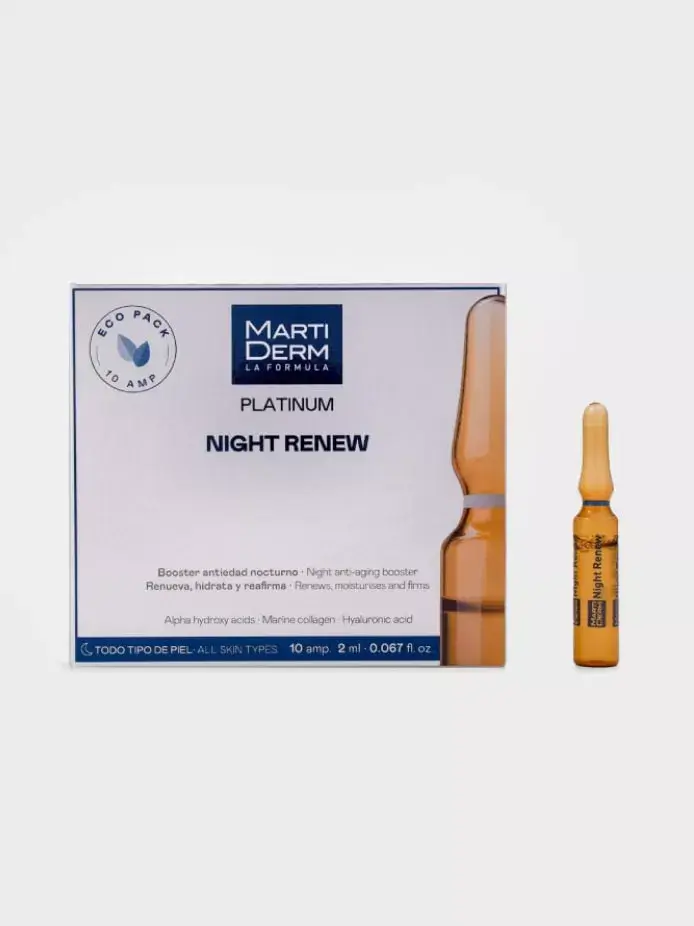 MARTI DERM – Platinum Night Renew Booster Anti-âge De Nuit Ampoules – 10x – 2ml