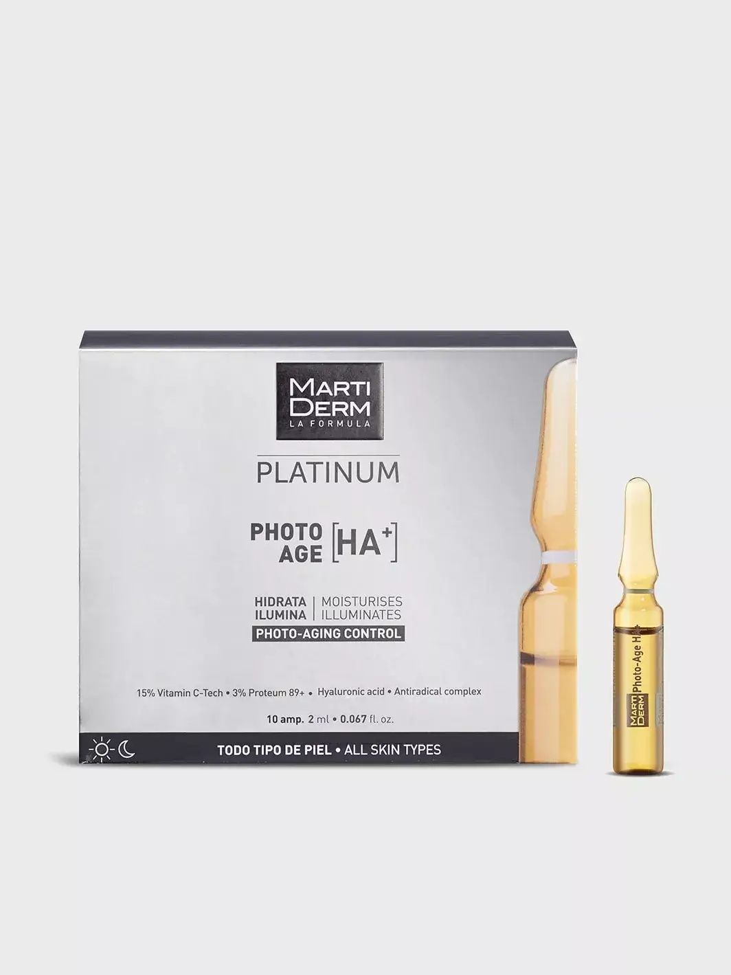 MARTI DERM – Platinum PHOTO-AGE Ha+ Hydratant Illuminant Ampoules – 10x – 2ml