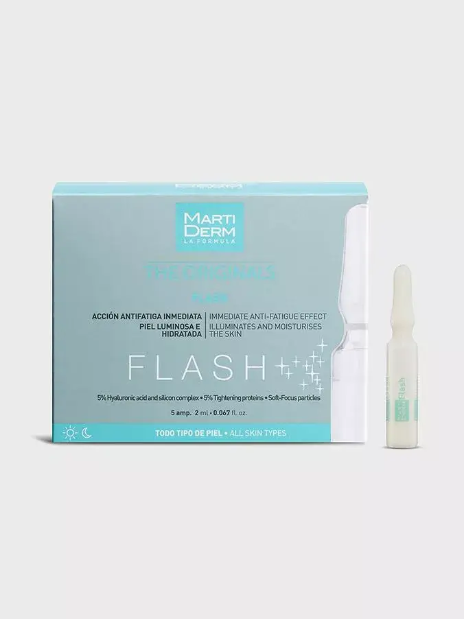 MARTI DERM – The Originals Flash Anti-fatigue, Illumine Et Hydrate Ampoules – 5x – 2ml