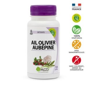 MGD NATURE – Détente Ail, Oilivier Et Aubépine – 120 Gélules