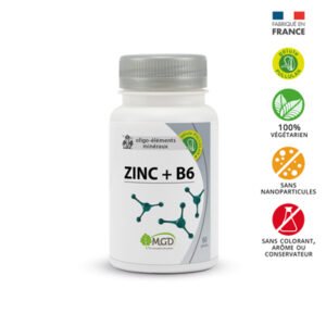 MGD NATURE – Oligo-elements Minéraux Zinc Et B6 – 60 Gélules