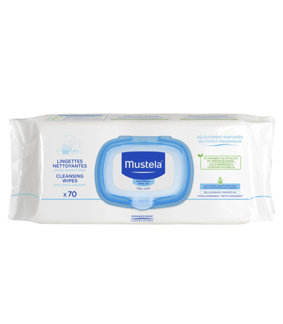MUSTELA – Bébé-enfant Lingettes Nettoyantes – 70u