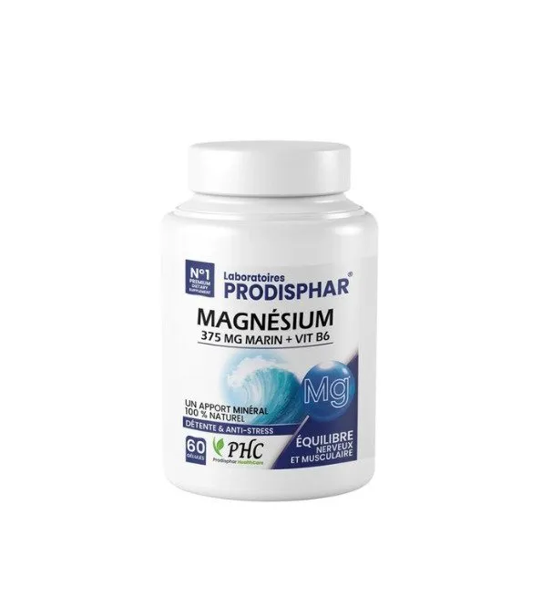 PRODISPHAR – Equilibre Nerveux Et Musculaire Magnésium 375mg Marin Et Vitamine B6 – 60 Gélules