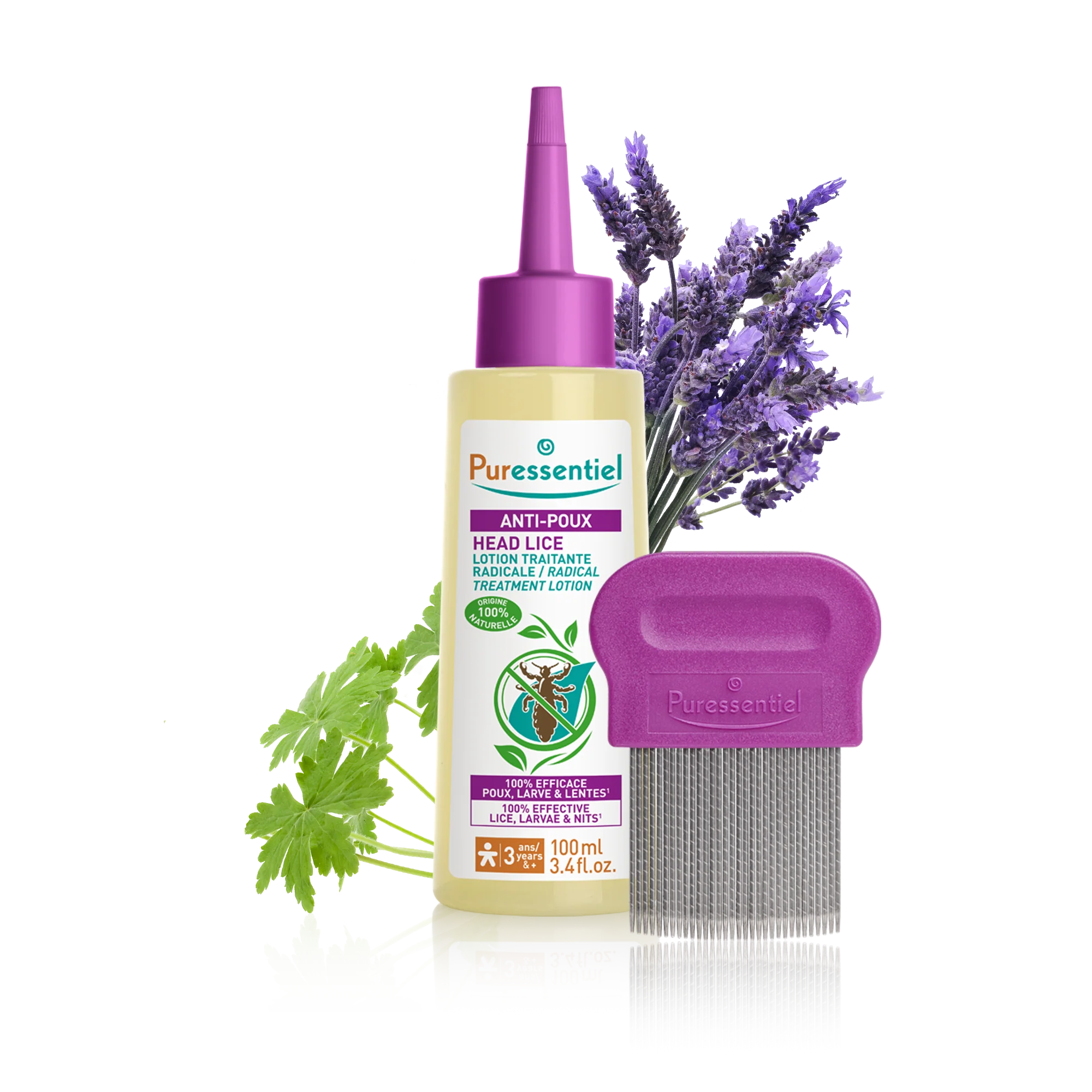 PURESSENTIEL – Anti-poux Lotion Traitante Avec Peigne – 100ml