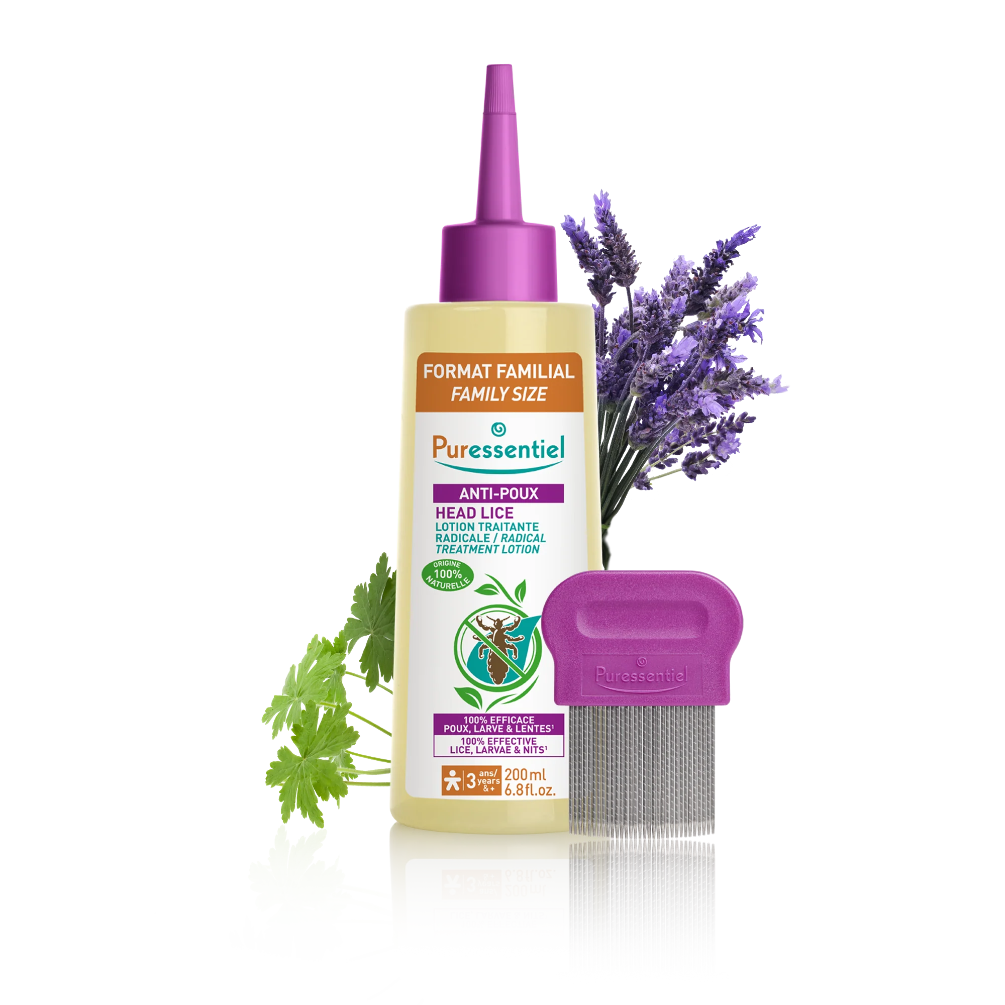 PURESSENTIEL – Anti-poux Lotion Traitante Avec Peigne – 200ml