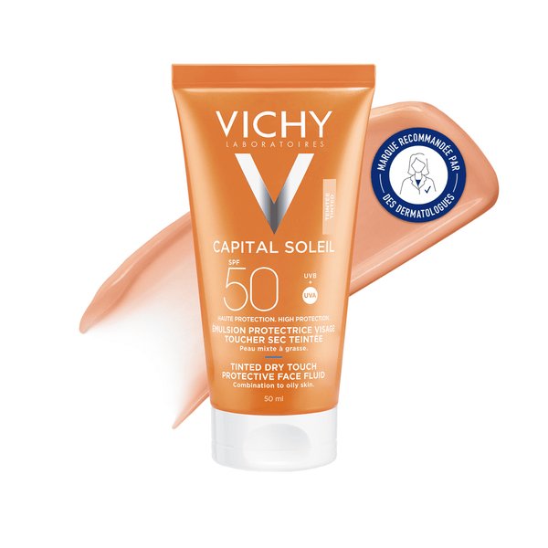 VICHY – Capital Soleil Émulsion Protectrice Toucher Sec Teintée SPF50 – 50ml