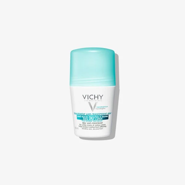 VICHY – Déodorant Roll-On Traitement Anti-Transpirant Anti-Traces Blanches & Jaunes 48h – 50ml
