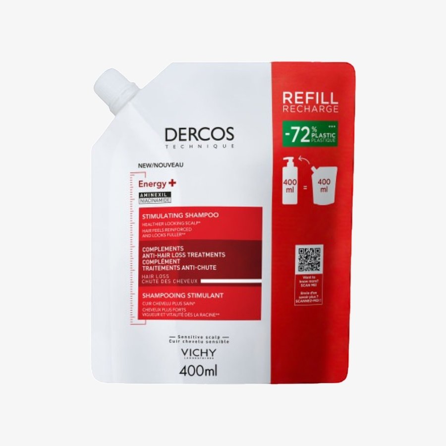 VICHY – Dercos Énergisant Shampoing Stimulant Complément Anti-Chute Eco-Recharge – 400ml