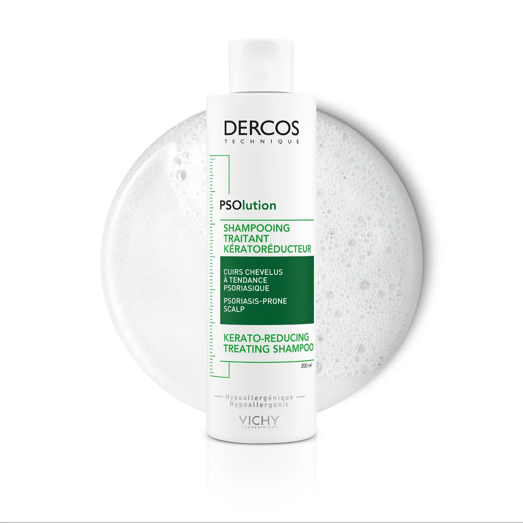 VICHY – Dercos PSOlution Shampoing Traitant Kérato-Réducteur Cuir Chevelu Sensible – 200ml