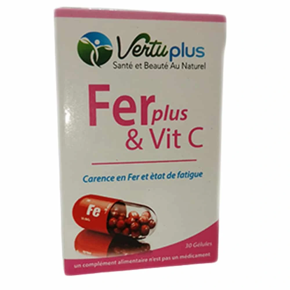 VERTUPLUS – Ferplus Et Vit C Carence En Fer Et Etat De Fatigue – 30 Gélules