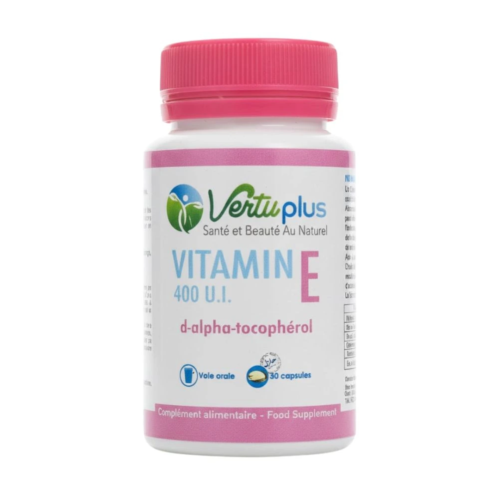 VERTUPLUS – Vitamine E 400 Ui D-alpha-tocophérol – 50 Capsules