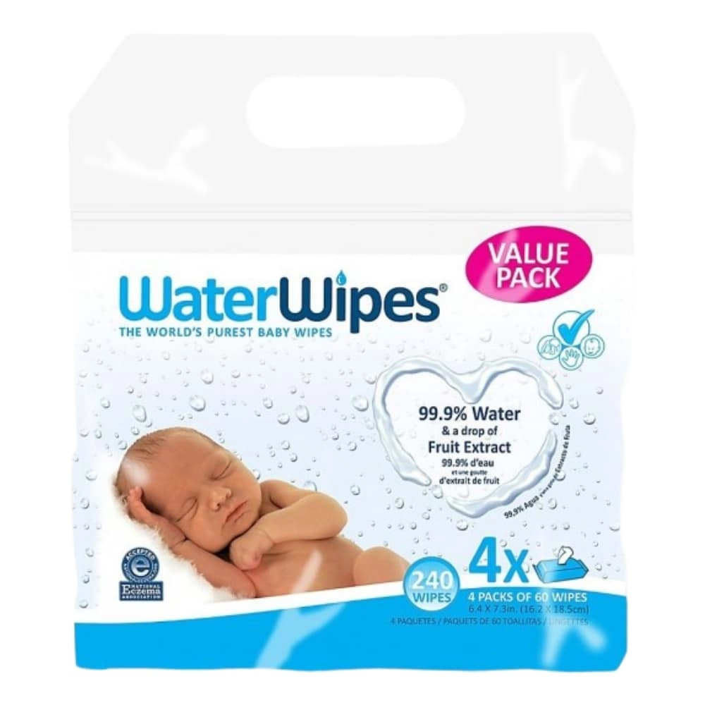 WATERWIPES – Lingettes Pour Bébés À Base D’eau – 4x60u