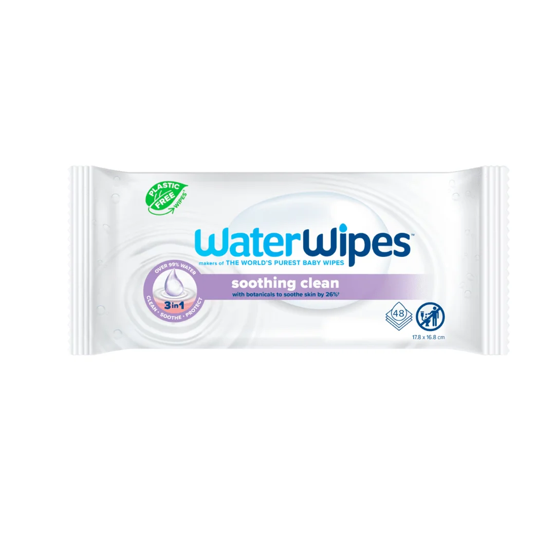 WATERWIPES – Lingettes Soothing Clean With Botanicals 48 Pieces
