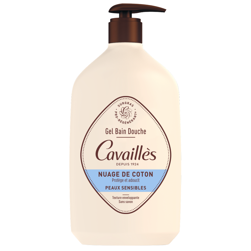 CAVAILLÈS – Gel Bain Douche Fleur De Coton sans Savon – 1l