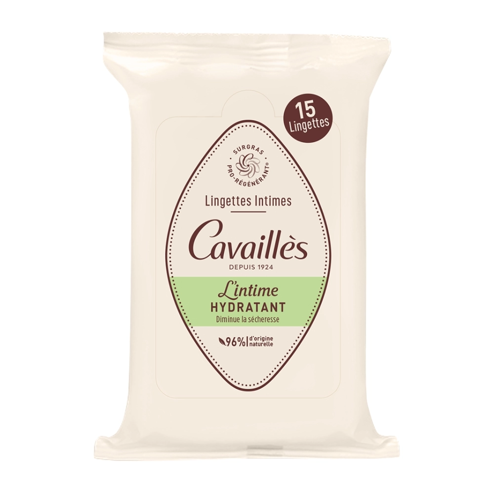 CAVAILLÈS – Lingettes Intimes Sécheresse – 15u