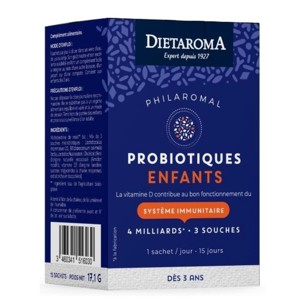 DIETAROMA – PHILAROMAL Microbiotiques Enfants Systeme Immunitaire Sachets – 15u