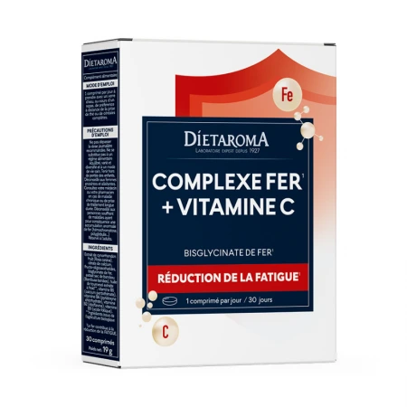 DIETAROMA – Complexe Fer et Vitamine C – 30 comprimes