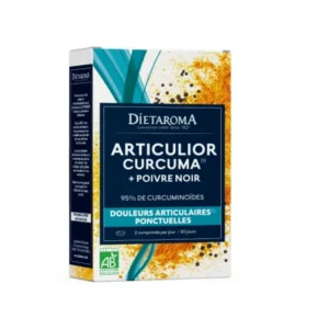 DIETAROMA – Curcuma 9000 et Poivre Noir Articulations Bio – 60 Comprimes