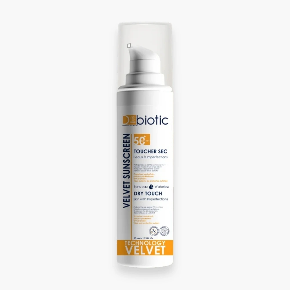 D-BIOTIC – Velvet Ecran Solaire Toucher Sec Invisible SPF50+ – 50ml