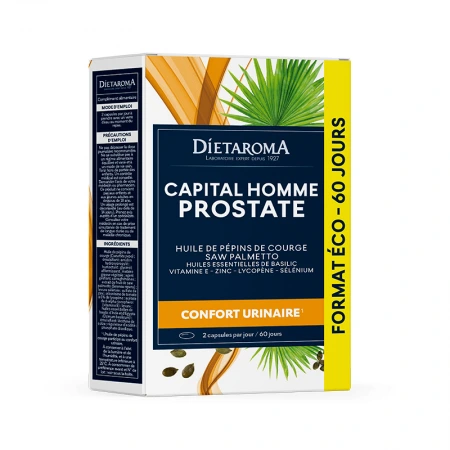 DIETAROMA – Capital Homme Prostate Confort Urinaire – 60 Capsules