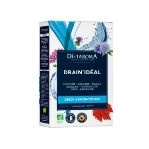 DIETAROMA – Drain Ideal Detox 5 Emonctoires Ampoules Haute Concentration Bio – 20u
