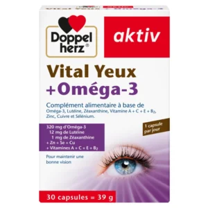 DOPPEL HERZ – Aktiv Vital Yeux et Omega-3 Bonne Vision – 30 Capsules