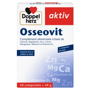 DOPPEL HERZ – Aktiv Osseovit Complexe Mineral + Vitamine D3 Maintient de la Sante Osseuse – 30 Comprimes