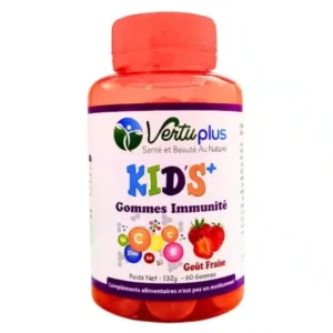 VERTUPLUS – Kids+ Immunité Goût Fraise – 60 Gummies