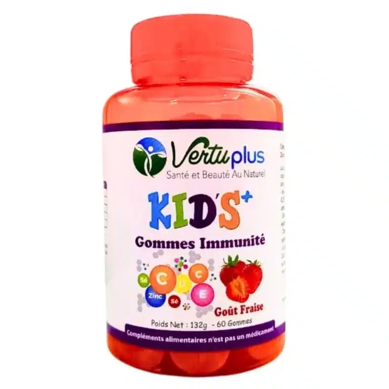VERTUPLUS – Kids+ Immunité Goût Fraise – 60 Gummies